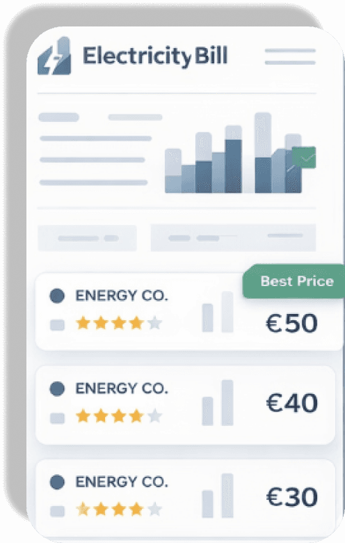 Energy bill comparison illustration